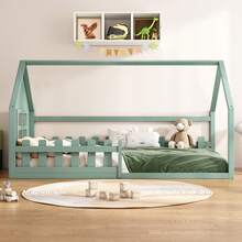 Bed Frame Kids House - 90x200cm - 綠色 - 查看 3