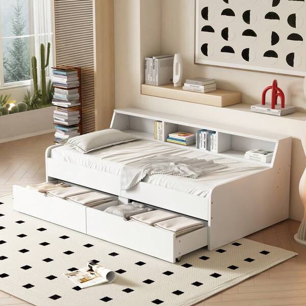 Estrutura de Sofá-Cama 90x200cm - Estrutura Branca Moderna