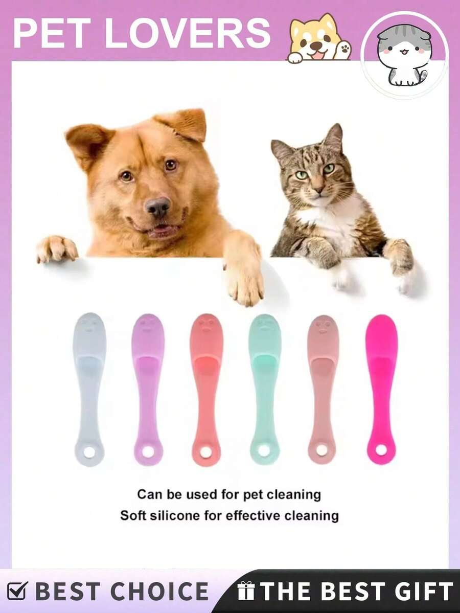 Black Striped Silicone Pet Grooming Brush, Cat And Dog Universal Comb