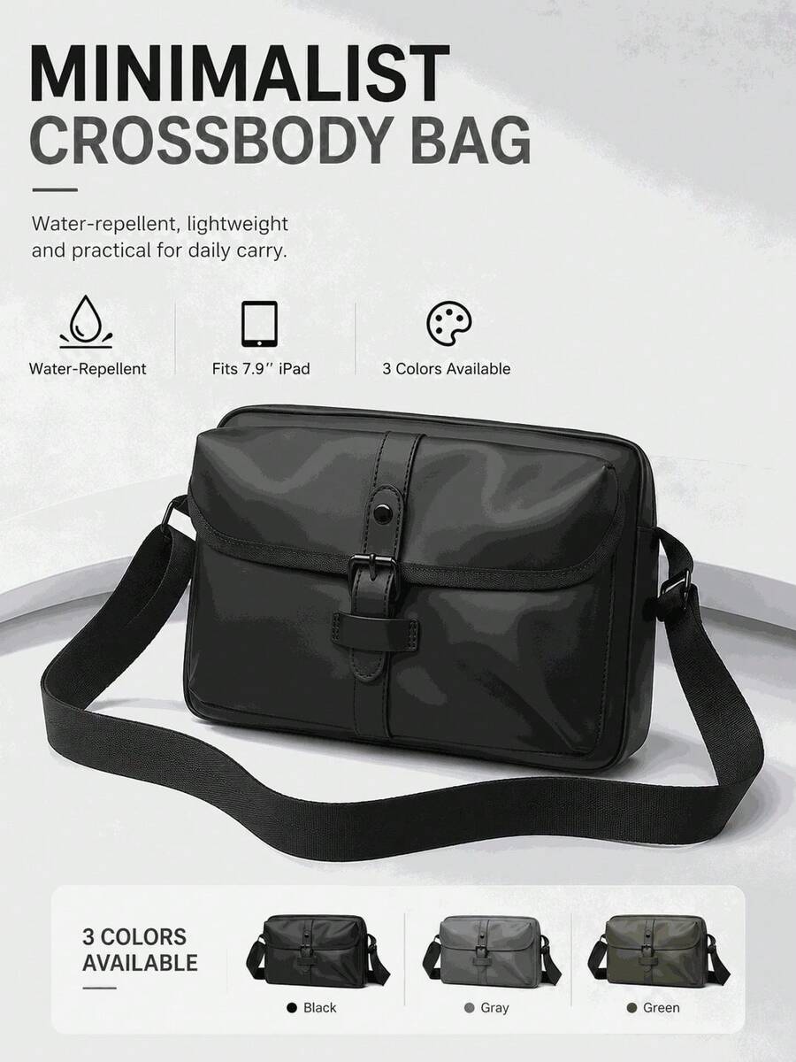 Tas Selempang Minimalis Jepang untuk Pria, Tas Messenger Kapasitas Besar untuk Perjalanan Sehari-hari dan Kasual Kelas Atas