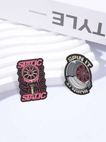 Set de 2 broches de esmalte con ruedas estáticas y de deriva, pin de metal JDM para coche modificado de carreras, para mochila y chaqueta - Multicolor - Ver 6