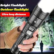 1pc Rechargeable LED Flashlight High Power Zoomable Torch With LCD Display 3 Lighting Modes Waterproof Handheld Light For Outdoor Camping Hiking Emergency - Flashlight - View 6
