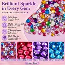 1 Set Colorful Resin Rhinestone Shiny DIY Kit 3mm 40 Colors Gift Box, Glue Not Included - 3mm 40-grid - View 6