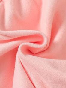 Baby Girl 2pcs Set Casual Cute Knitted Fleece Letter Embroidery Ruffle Bow Decor Bodysuit With Headband, Suitable For Daily Wear And Party - Pink - View 11