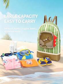 XD Tas Renang Anak Portabel, Desain Pemisah Kering-Basah, Tas Penyimpanan Pakaian, Motif Kartun Lucu, Unisex, Cocok untuk Aktivitas Luar Ruangan, Pantai, Kolam Renang, dan Olahraga. - MultiWarna - View 12