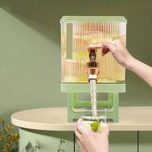 4.5L Water Juice Drink Dispenser With Spigot, Water Drink Beverage Dispenser Containers Plastic Clear Water Jar Dispenser For Home Indoor Outdoor [A Good Gift For Family And Friends] - Green - View 2