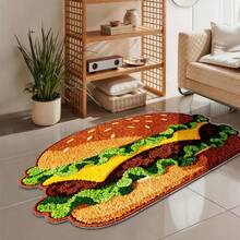 1pc Delicious Hamburger Pattern Decorative Rug, Doormat, Art Mat, Decorative Carpet, Floor Mat, Carpet, Living Room Rug, Bedroom Rug, Universal Rug - Multicolor - View 2