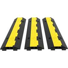 3 Pcs 2-Rubber Electrical Wire Cover Cord Protector Ramp 11000 Lbs - 40 X 10 X 2 Inch + 2 - View 3
