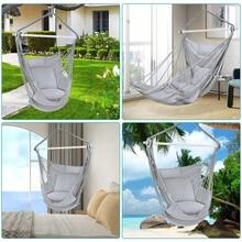 Hängesessel mit ergonomischer Form und 3 passenden Kissen, gemütliche Schaukelstühle für Balkon, Schlafzimmer und Wohnzimmer im privaten Wohnbereich Maximale Tragfähigkeit 200 kg - Grau - Übersicht 3