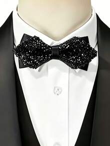 1pc Men's Full Rhinestone Shiny Formal Tie, Suitable For Celebration, Wedding, Party, Cocktail, Evening Banquet, Suit, Tuxedo Accessory, Bow Tie, Great Gift - Multicolor - View 6