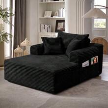 YQzyphyna 40.5'' Boneless Cloud Sofa Bed – Deep Seat Cushion No Assembly Required, Modern Fluffy Loveseat Couch For Living Room & Bedroom,For Small Spaces, Apartment, Movie Night - 黑色 - 查看 11