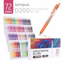 Languo 36-144色凝膠筆套裝，可伸縮壓克力繪畫手帳筆，0.7mm細筆尖，Journaling Pen PLUS，不鏽鋼筆尖內置彈簧，出墨順滑，彩色螢光中性筆，適合塗鴉、手繪海報、水彩筆，大容量，強烈3D效果/強層次感，適用於日記、賀卡、DIY藝術創作，返校文具用品 - 彩色 - 查看 4