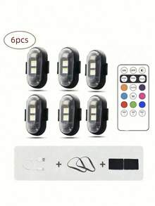 4 tiras de luz LED inalámbricas - Iluminación de alta luminosidad de 8 colores con función de evitación de colisiones, con control remoto, carga USB y diseño impermeable, adecuado para automóvil, dron, avión, motocicleta y bicicleta - Multicolor - Ver 13