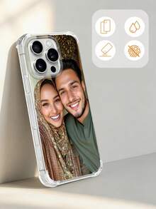 Casing Ponsel DIY dengan Sudut Airbag, Casing Foto Kustom, Kompatibel dengan 15 Pro Max / S25 Ultra / S25 Plus, Hadiah Foto Pernikahan, Hadiah untuk Pasangan, Teman, Keluarga, Wisuda, Ulang Tahun Pernikahan, Ulang Tahun, Angkatan 2026, Hadiah yang Dipersonalisasi, Hadiah Hari Ayah - Clear - View 6