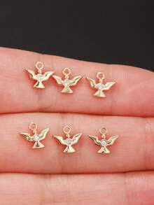 5/10件裝迷你優雅四葉草與蝴蝶微鑲鋯石吊墜，DIY耳環、手鍊、腳鍊、腰鍊，完美禮物 - 金色6 - 查看 4