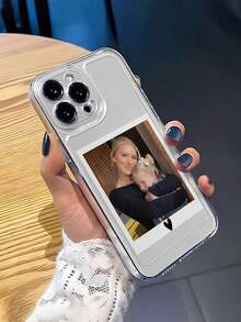 1pc Customized Personalized Photo & Small Heart Pattern Ultra-Thin Transparent TPU Phone Case, Compatible With 17 Pro Max/16 Pro/15 Pro/14 Plus/13 Pro/12 Pro Max/11/Xs Max/8/7/6 Plus, Custom Image Cover Design, Protective Shell For Men Women Friends Family - Clear - View 6