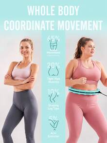JLoibao Weighted Circle untuk Dewasa, Alat Penurunan Berat Badan, Ukuran Plus 47 Inci/120cm, 24 Mata Rantai yang Dapat Dilepas & Bola Kosong DIY, Latihan yang Cocok untuk Wanita dan Pemula - Cadet Blue - View 7