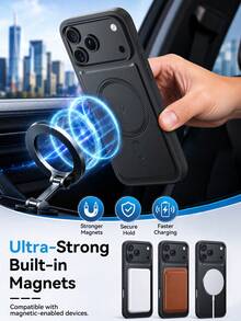 Ultra Cool 3D Embossed Lightning Cover Magnetic Phone Case, Portable Apple Wireless Charging Phone Accessory, High-End Fashion Phone Case Compatible With Apple 17 Pro Max Phone Case, Compatible With Car Mounts Smart Phone Case, Premium Business Apple 17 Phone Case, Embossed Apple 16 Phone Case, Shockproof Wireless Charging Phone Case Suitable For Galaxy S26 Ultra/S25ultra, Shockproof Anti-Drop Anti-Scratch Android Phone Case Cover. - Black - View 2