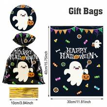 10/30pcs Halloween Plastic Gift Bags, Halloween Cute Ghost Gift Bags, Halloween Candy Bags, Halloween Cookie Baking Bags, Halloween Storage Bags, Children Trick Or Treat Decoration Bags, Children Happy Party Decoration, Halloween Table Centerpiece Decoration, Halloween Room Decoration, Halloween Home Decoration, Day Of The Dead Gifts, Day Of The Dead Decoration, Party Favors - Halloween Ghosts - View 11