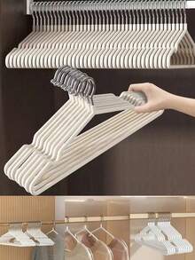 20pcs Non-Slip Metal Dipped Clothes Hangers, Nordic Style Adult Clothes Hangers - White - View 2