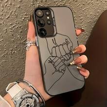 Custodia per telefono con design a linee creativo e personalizzato, adatta per Samsung Galaxy S25 S24 S23 S22 S21 S20 FE Ultra Plus 4G 5G, con copertura posteriore opaca anti-caduta. - nero traslucido - Visualizzare 5