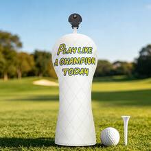 1PC Play Like A Champion Today Printed Golf Head Covers Set For Driver Fairway Hybrid, Durable PU Material, Universal Accessory For Men & Women - Multicolor - View 9
