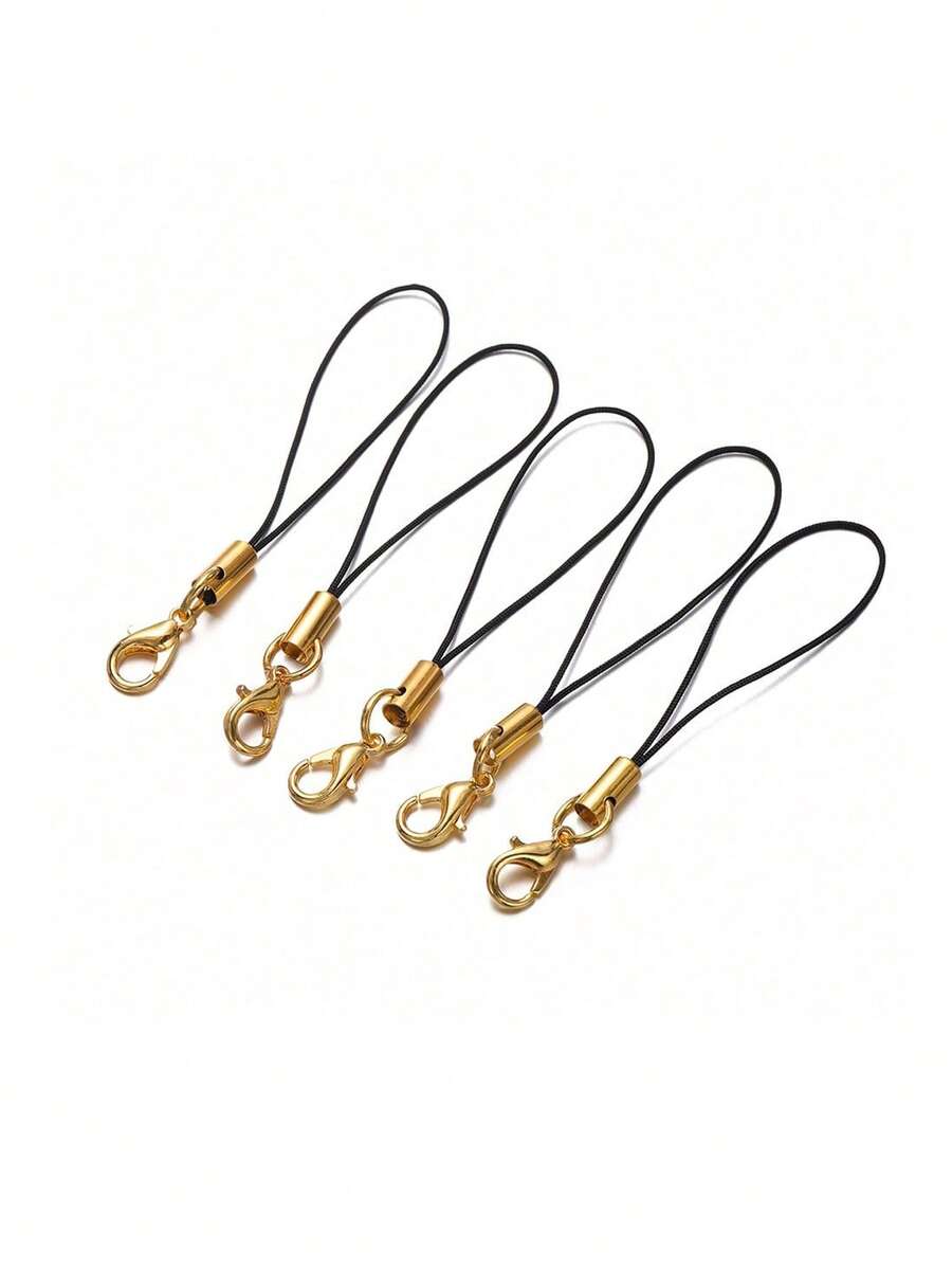 20pcs Multi-Color Mini Lanyards, Gold-Plated Lobster Clasp Single Loop Phone Straps, DIY Handmade Pendant Jewelry Accessories - Gold-plated Lobster Buckle - View 1