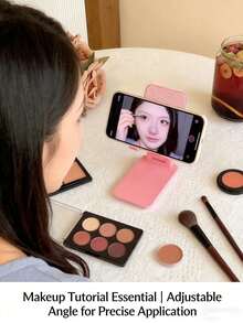 1pc Foldable Adjustable Phone Stand, Portable Non-Slip Tablet Holder, Universal Phone Holder, Multi-Purpose Desktop Accessory, Suitable For Home Office Travel, Back To School, Summer Supplies, Ideal Birthday And Holiday Gift, Phone Accessory, Phone Stand, Christmas Home Decor, Back To School, Autumn Decor - Multicolor - View 2