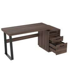 Modern Desk 135x54cm, MDF Tabletop, Metal Legs - 棕色 - 查看 7