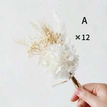 1/2/4/6/12pcs Boho Mini Artificial Flower Bouquet, Men Boutonniere For Groom Groomsmen, Desktop Cake Decor & Bridal Party Gift - Multi-color 1 - View 9