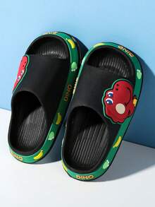 GETAC Chanclas Infantiles Antideslizantes con Dinosaurio 3D, Sandalias para Niño y Niña, Pantuflas de EVA Suaves, Ligeras, Cómodas, para Playa, Baño, Casa y Verano - Negro - Ver 3
