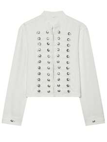 Denim Jacket Summer Jackets For Women White Cropped Jacket Denim Top Button Coat Vintage Spring Long Sleeve Jean Jacket Ladies Going Out Short Jacket - White - View 6
