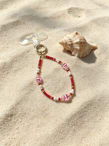 1 pieza Cordón para teléfono de verano bohemio con cuentas de semilla de pez, correa decorativa para muñeca anti-pérdida para mujeres (color de pez aleatorio) - Multicolor - Ver 9