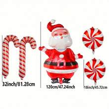 5pcs 120cm Large Cartoon Squinting Old Man Shaped Windmill Round Aluminum Foil Balloons, Suitable For Christmas Decoration - View 6