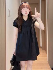 Women Short Dresses - Black - View 2