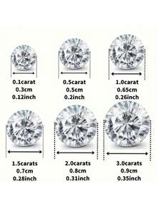 1pc S925 Sterling Silver 2CT Round Lab-Grown Moissanite Diamond D Color VVS Engagement Ring, Hypoallergenic Elegant Jewelry For Women, Perfect For Easter, Mother's Day, Anniversary And Any Holiday Gift - Style a - White - View 5