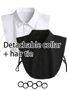 1pc Premium Detachable Fake Collar Inner Lining, Women's Knitted Polyester Layered Half Shirt Collar, Elegant Versatile Neck Accessory, Multiple Colors, Machine Washable, Suitable For Workplace Daily Commute Outfits - Multiple Styles - View 5