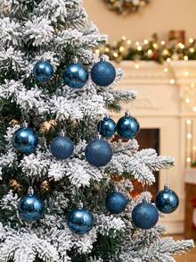 DIY Wreath, Shiny Holiday Decoration Pendant - Blue - View 3