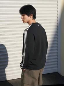 Adidas Originals Men's CALI TEE LS M Long Sleeve Knit Collarless T-Shirt TLC8314 - Black - View 3