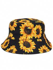 1 pieza Sombrero de cubo reversible unisex con estampados de dibujos animados, adecuado para uso al aire libre, viajes, uso diario, de moda y versátil - impresión - Ver 42