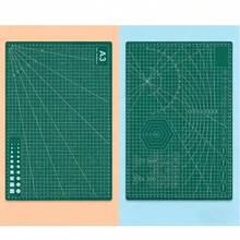 A3 Deep Green Double-Sided Grid Cutting Mat, Handmade Cutting Board, Desktop Anti-Cut Carving Mat, Suitable For Paper Craft, Sewing, Model Making, Scrapbooking, Fabric Cutting, Ideal For Craft Enthusiasts, Quilters, Handmade Sellers, Perfect DIY Gift For Friends On Back To School And Birthday - Green - View 8