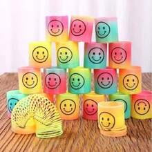 12PCS Funny Expression Mini Colorful Rings, Elastic Rings, Rainbow Spring Toys - Educational Stacking Rings For Kids, Dynamic Educational Stacking Spring Round Toys - Rainbow Color, Fun Learning Tools, Party Favors, Birthday Party, Carnival Prizes, Gift Bag Fillers (Random Color, Random Expression) - Multicolor - View 2