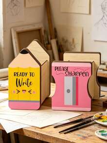 Personalized Wooden Pencil Holder Customized Name Pen Pot, Suitable For Classroom Or Office Desk Storage, Student Style Wooden Name Pen Pot, Suitable For Student Desk Storage, Back To School Season, Best Gift For Teachers, Friends And Family - Multicolor - View 5