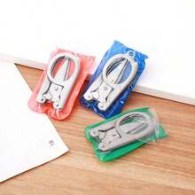 3pcs Portable Mini Folding Metal Scissors Set, Keychain Design, Compact Pocket Scissors For Travel, DIY, Paper, Thread, Embroidery Cutting Tools, Random Color, Individually Packaged - 3-pack - View 6