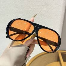 Unisex Fashion Personalized Oversized Aviator Decorative Glasses, Suitable For Travel, Vacation And Fashion Accessory - 彩色 - 查看 7