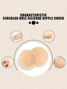 Plus Size Ultra-Thin Breathable Reusable Adhesive Nipple Covers For Women, Suitable For Backless Dresses - Multicolor - View 2