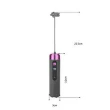 1pc Handheld Mini Electric Milk Frother, Stainless Steel USB Rechargeable, 3 Speed Settings, Portable Coffee Cappuccino Cream Mixer, Kitchen Accessory Egg Beater, Egg White Frother, Battery Capacity: 300mAh - Multicolor - View 4