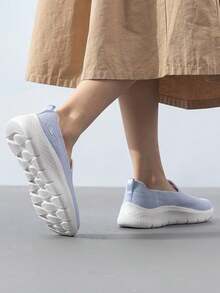 Skechers Women's GO WALK FLEX Slip-On Breathable Soft Sole Lightweight Casual Walking Shoes 124847-LTBL - Light Blue - View 4