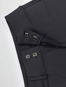 ROYALS MATTINI Ladies' Professional Equestrian Riding Pants, Solid Color, Full Seat Silicone Anti-Slip, Slim Fit Butt-Lifting, Dual Pockets, No Belt - Black - View 6