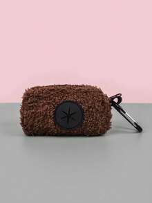 1pc Dog Poop Bag Dispenser, Dog Accessories, Dog Pendant Combination, Plaid Teddy Wool Design Pet Waste Bag Holder (Does Not Include Pet Waste Bags), Outdoor Dog Poop Bag, Pet Waste Bag, Ideal Outdoor Tool For Pet Owners - Multicolor - View 11